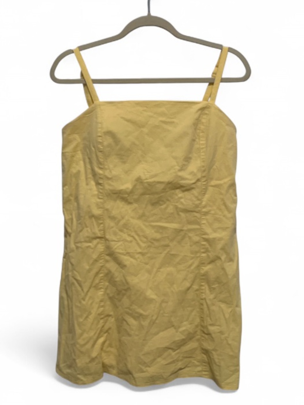 Abercrombie and Fitch Bra Free Yellow Spaghetti-Strap Mini Dress